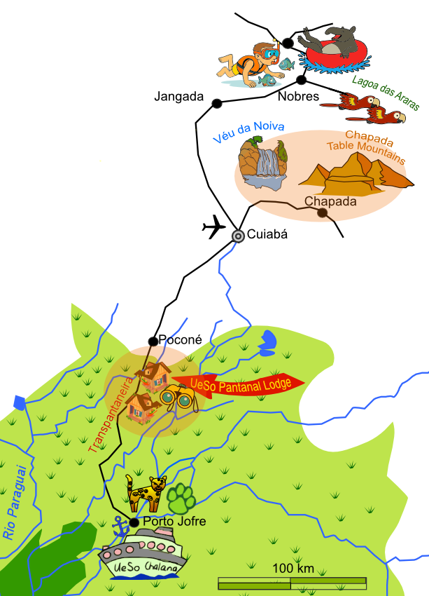 Mapa do Pantanal, Estado do Mato Grosso
