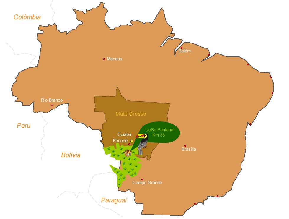 localização cartográfica pantaneira do pantanal