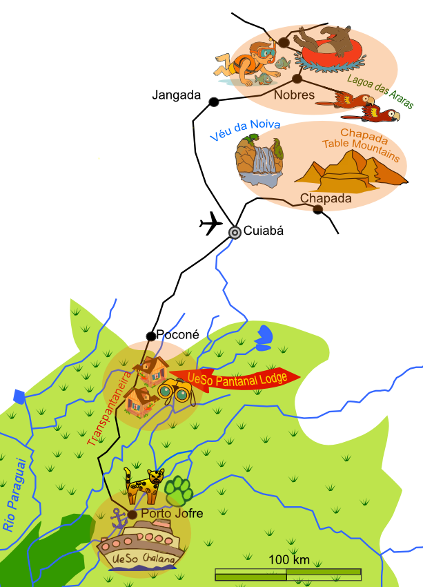 Map of the Pantanal, State of Mato Grosso