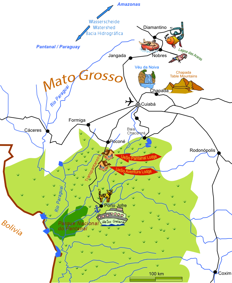 Pantanal Map of northern Mato Grosso