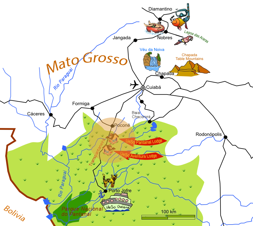 Map of the Pantanal, State of Mato Grosso