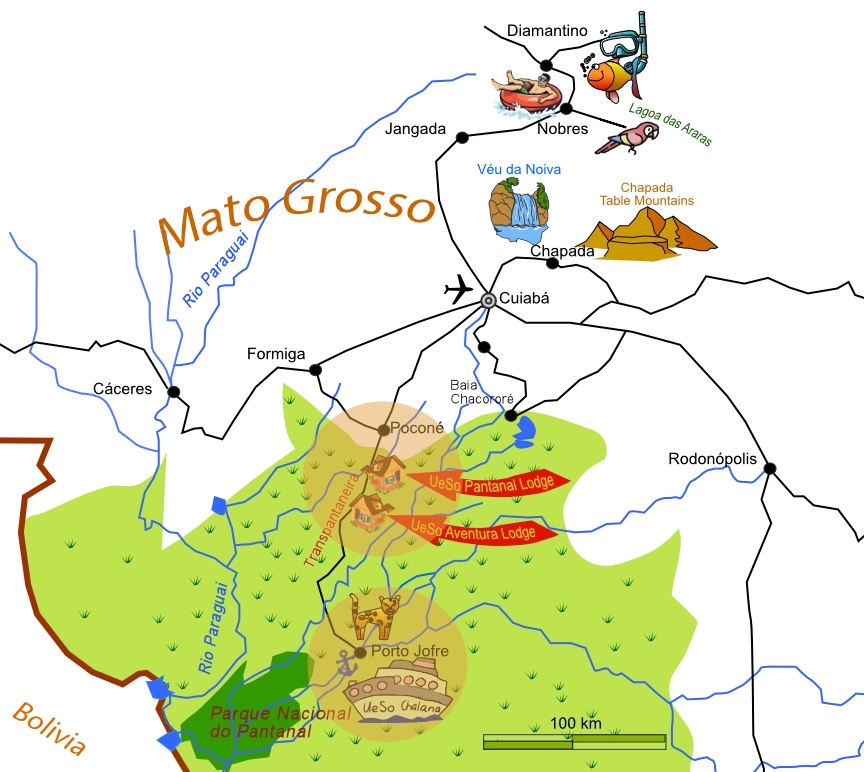 Map of the Pantanal, State of Mato Grosso