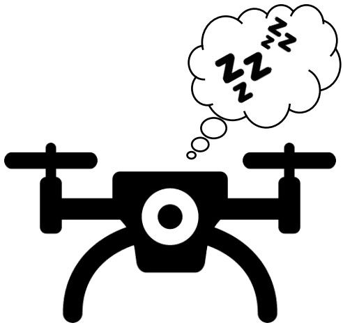 Drohne im Schlafmodus